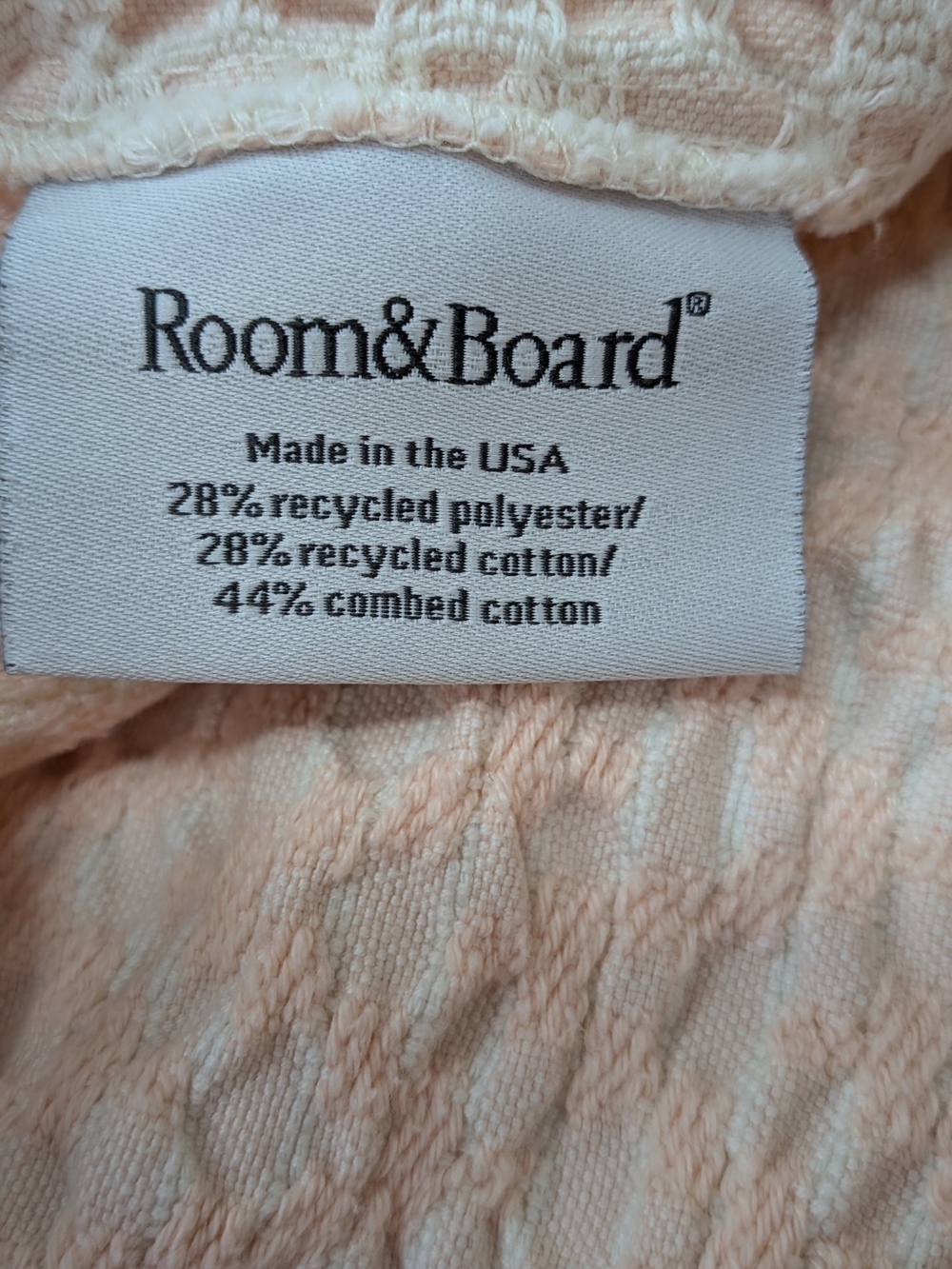 Room & Board 2 King Pillow Shams. Pink & White